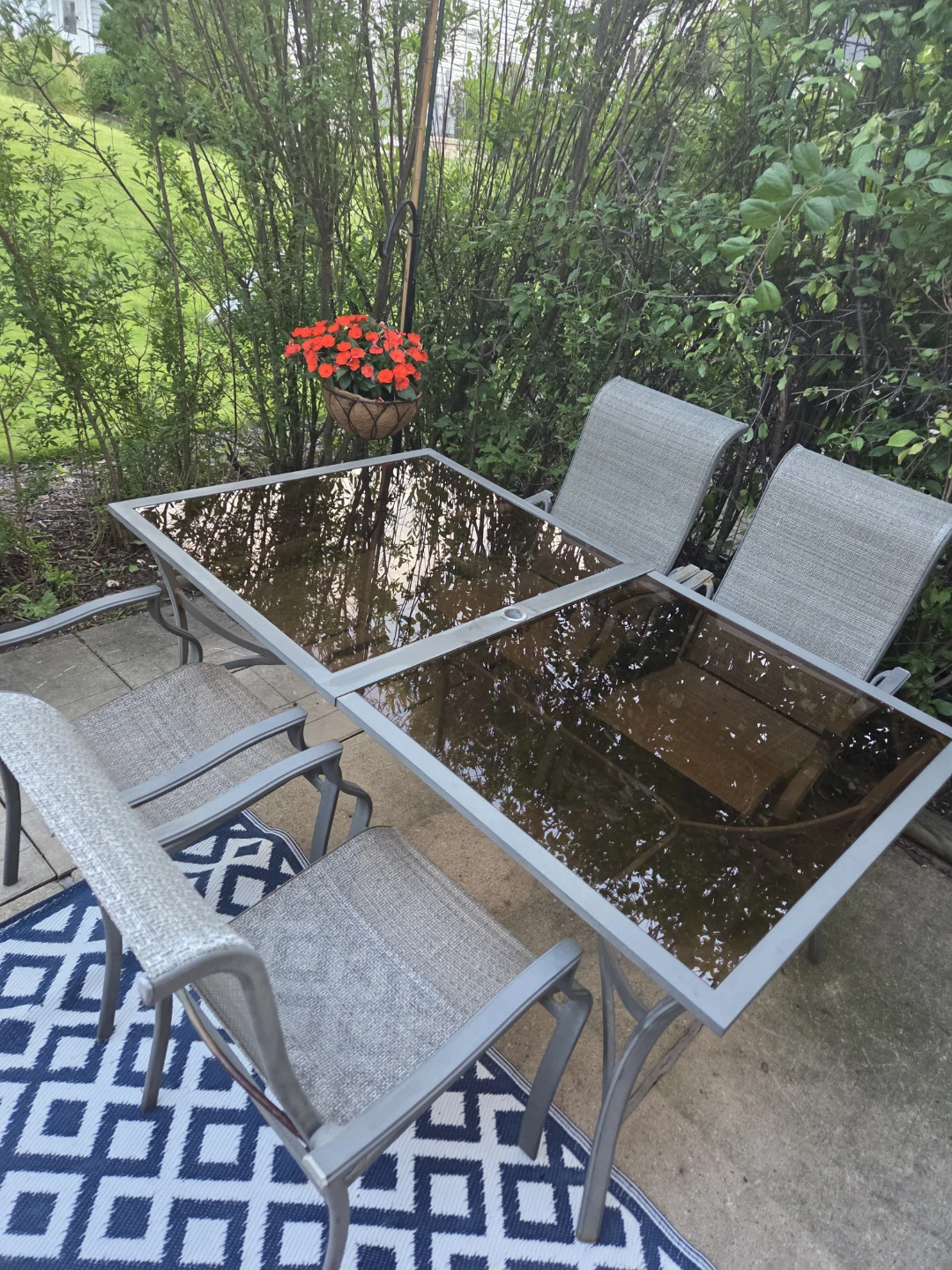 Patio Dining Set with Glass Top Table and Chairs - photo 2