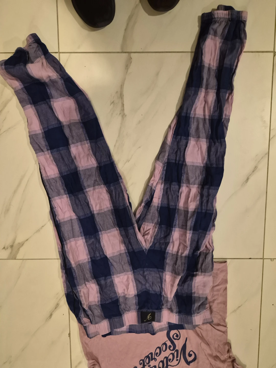 Victoria's Secret Pajama Set - Pink & purple Plaid Pants