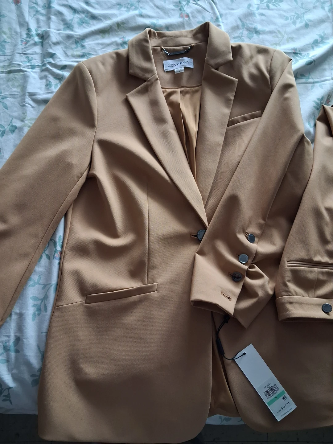 Calvin Klein Blazer and Pants Set - Tan - Size S