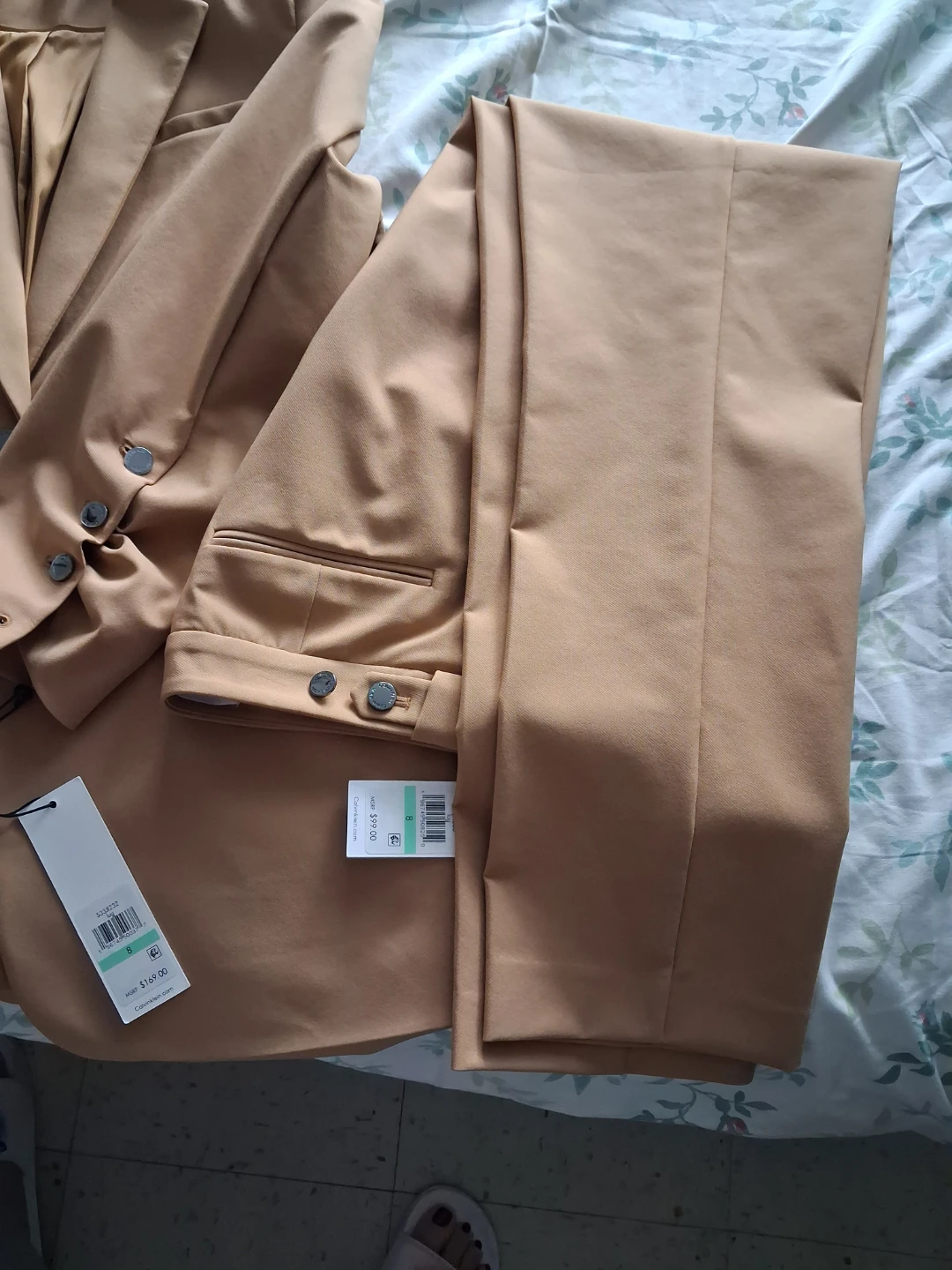 Calvin Klein Blazer and Pants Set - Tan - Size S - photo 3