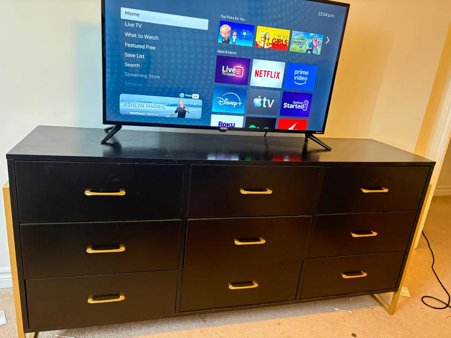 Black Dresser with Gold Legs - photo 3