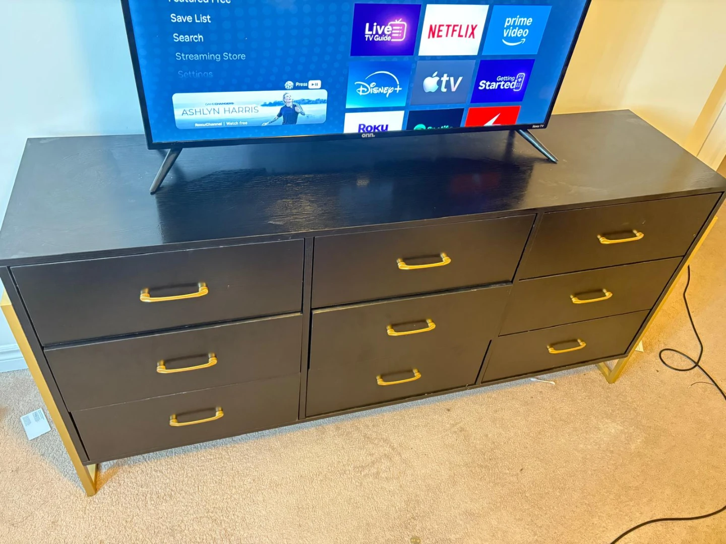 Black Dresser with Gold Legs - photo 4