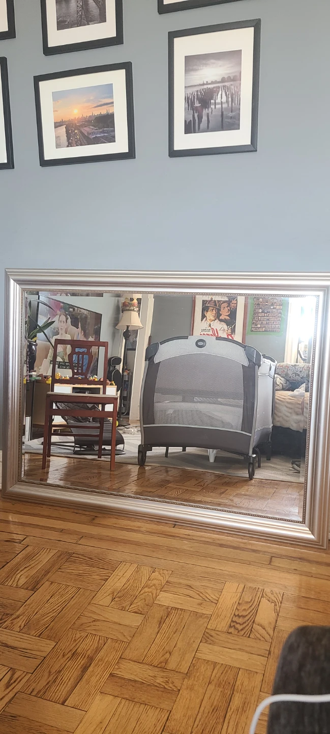 Large Silver Frame Mirror - photo 2