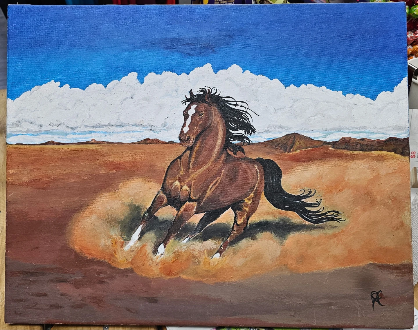 Painting of a Running Horse