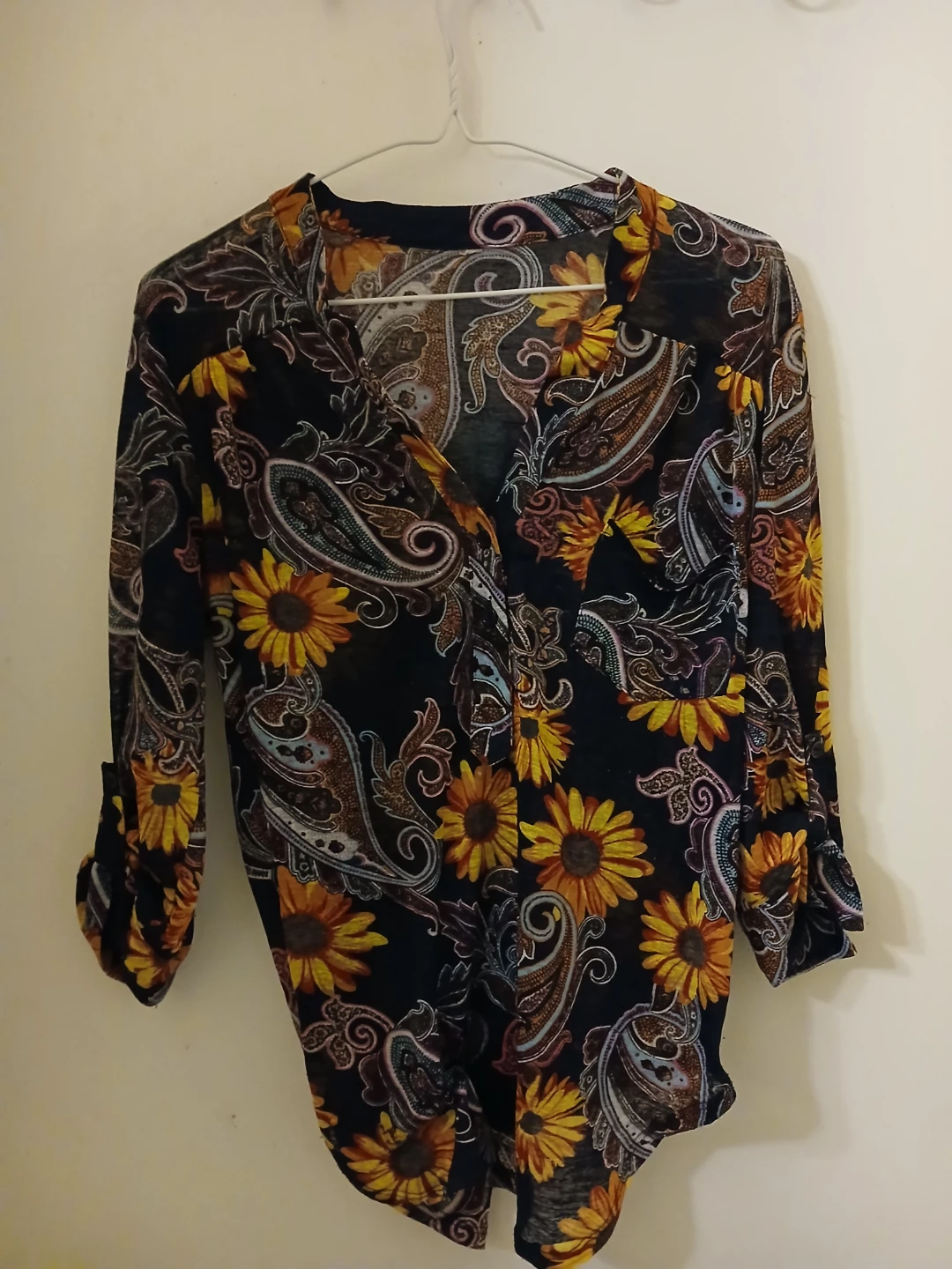 Women's Sheer Floral Paisley Print Blouse