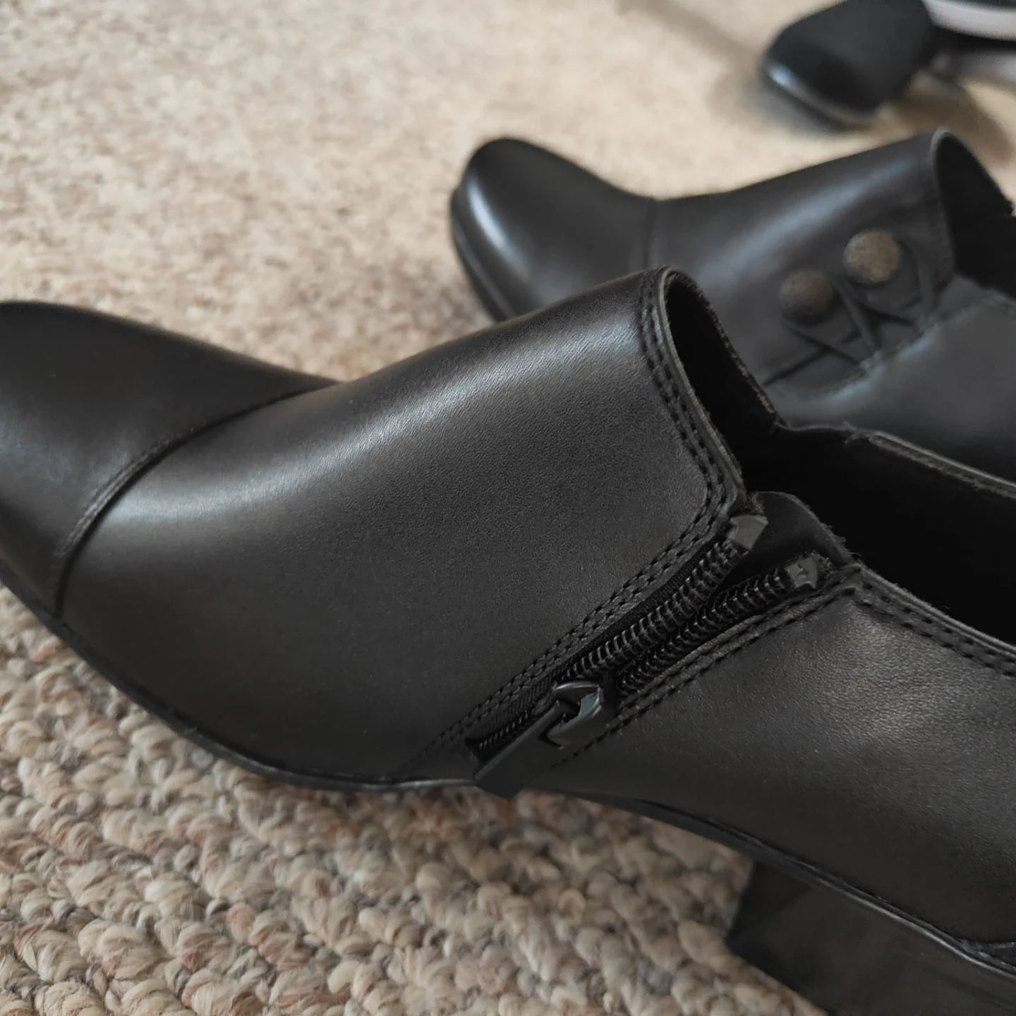 Clarks Collection Black Leather Ankle Boots