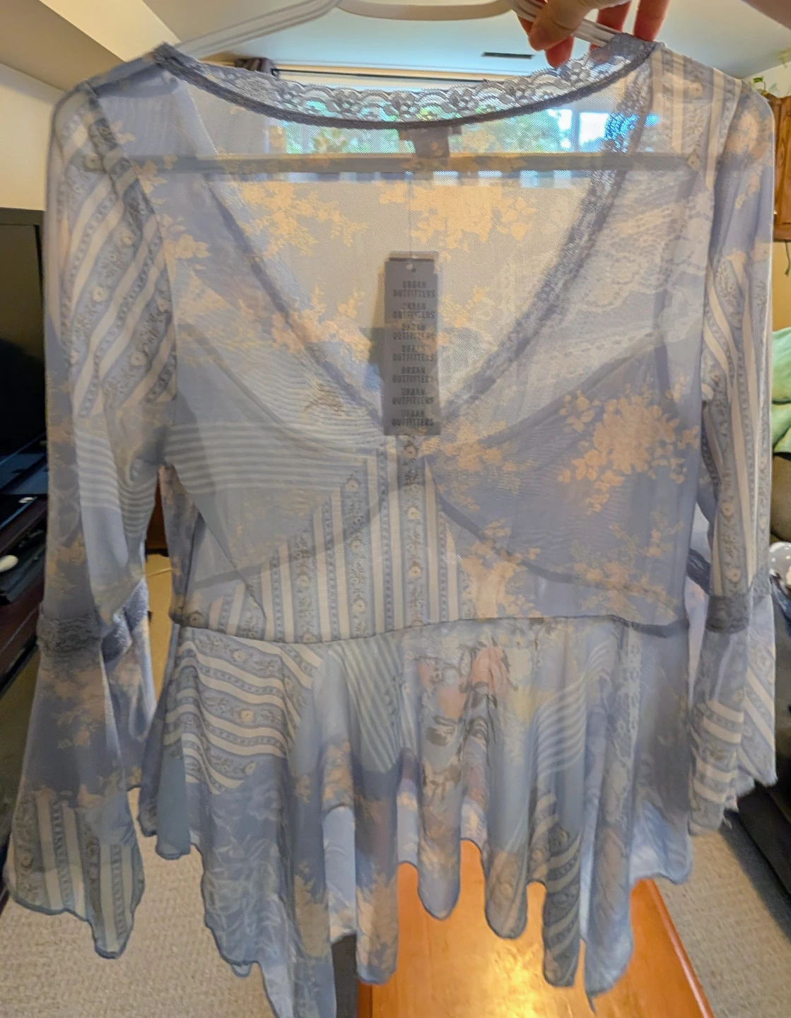 Urban Outfitters - Kimchi Blue Sheer Blouse - Size Large - photo 2