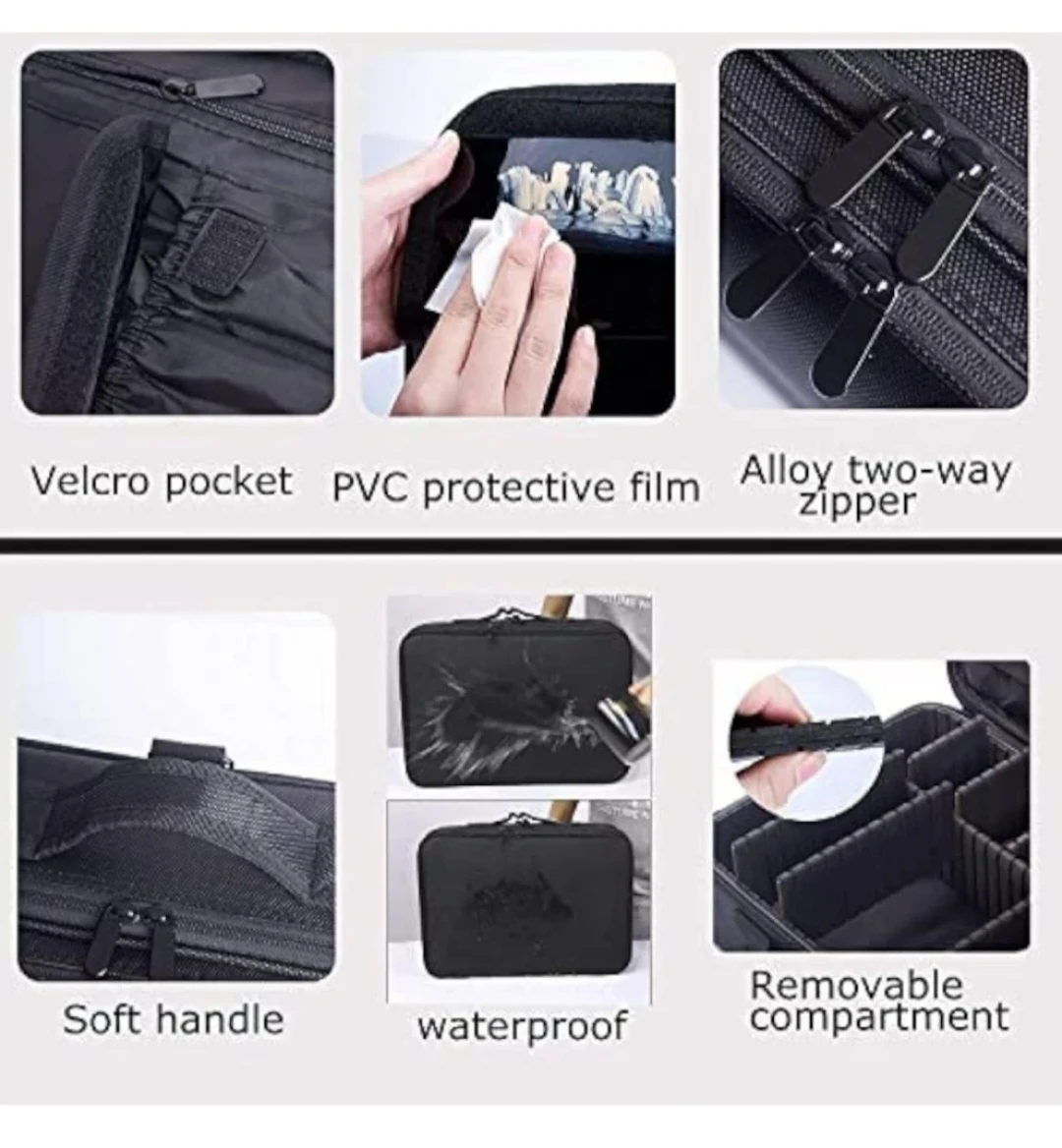 Professional Black Train Case Cosmetic Bag - photo 5