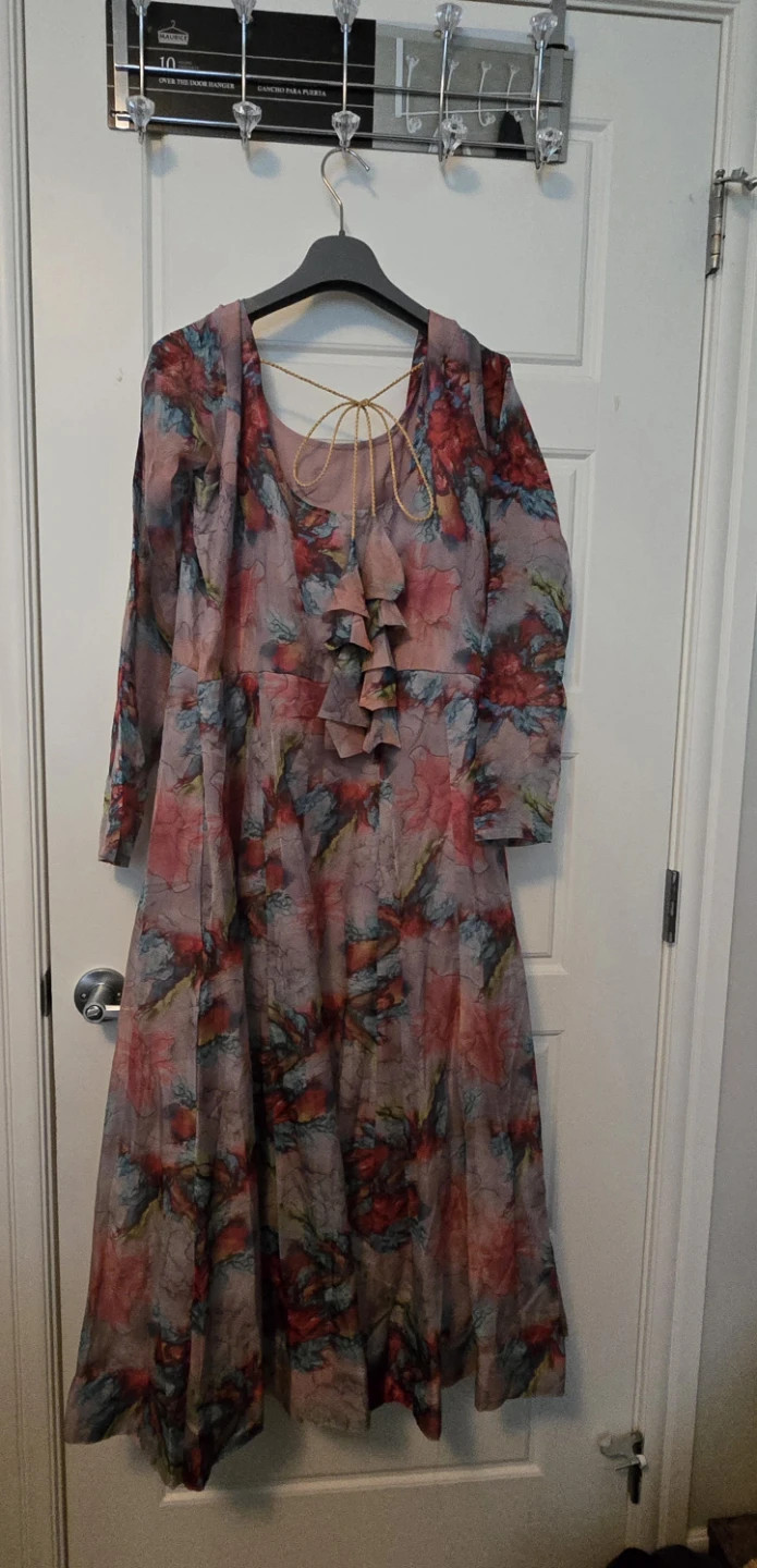 Floral Print Long Sleeve (Anarkali) Dress - photo 4