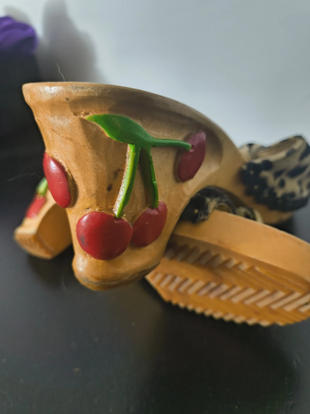 Vintage Lucky Lou wooden shoes. Rockabilly, pin up girl apparel - photo 3