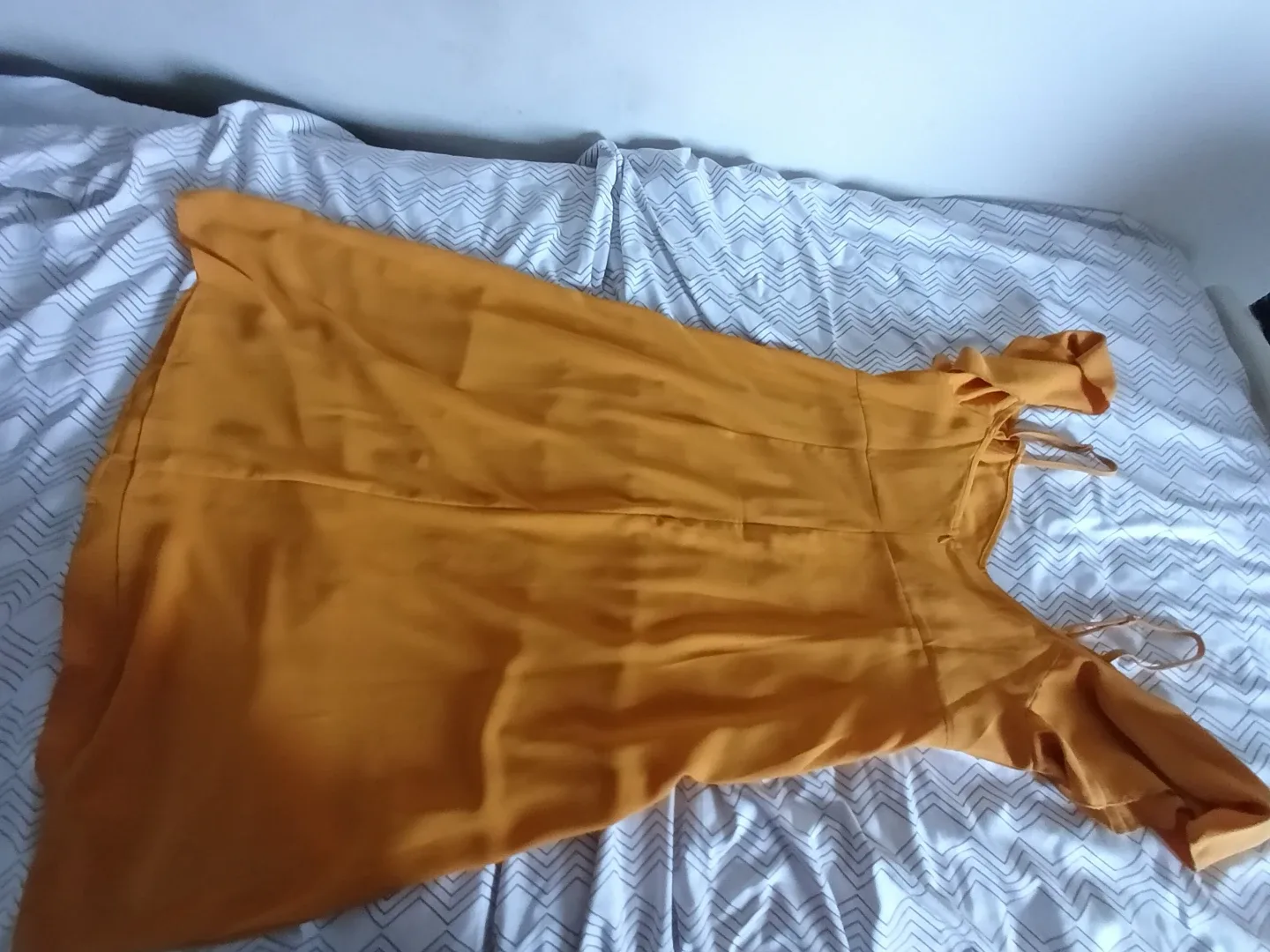 SHEIN Mustard Yellow Off-Shoulder Dress — Size Medium - photo 3