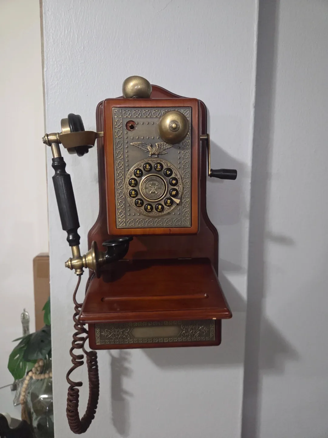 Vintage Style Wall Mount Rotary Phone