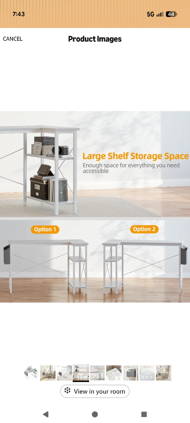 L-Shaped Desk with Storage Bag and Power Strip - photo 3