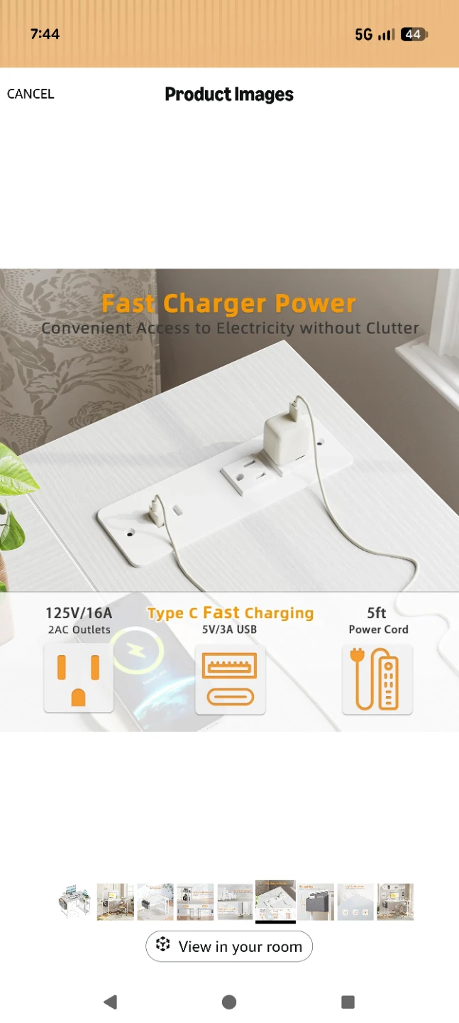 L-Shaped Desk with Storage Bag and Power Strip - photo 4