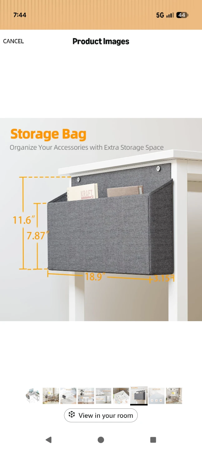L-Shaped Desk with Storage Bag and Power Strip - photo 5