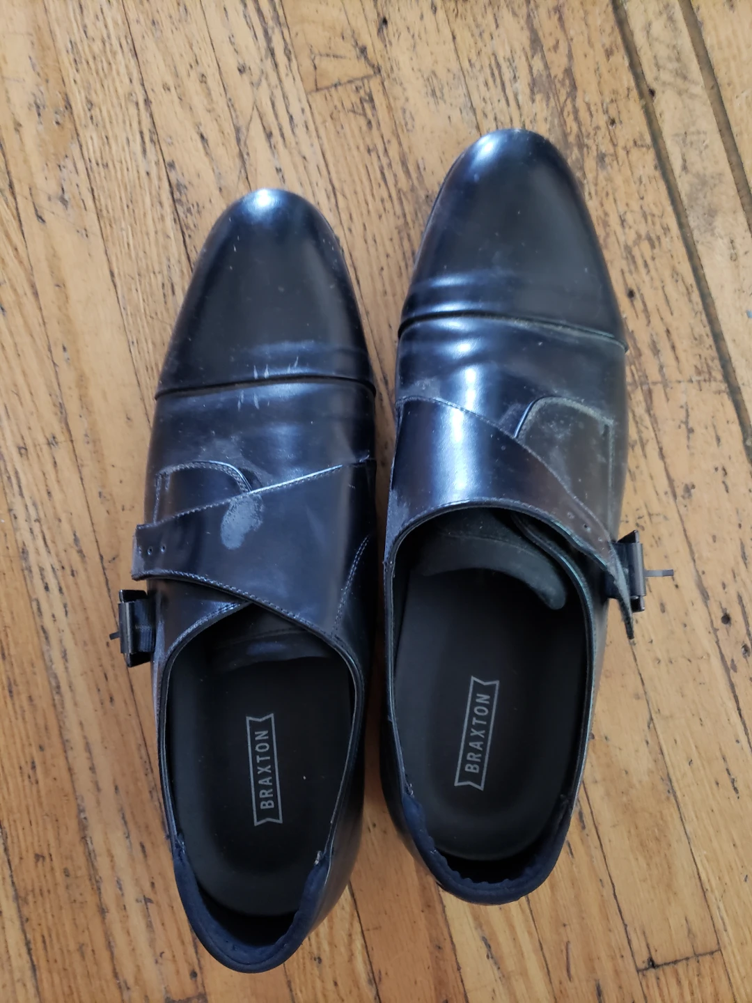 Braxton Black Monk Strap Shoes ⚽️