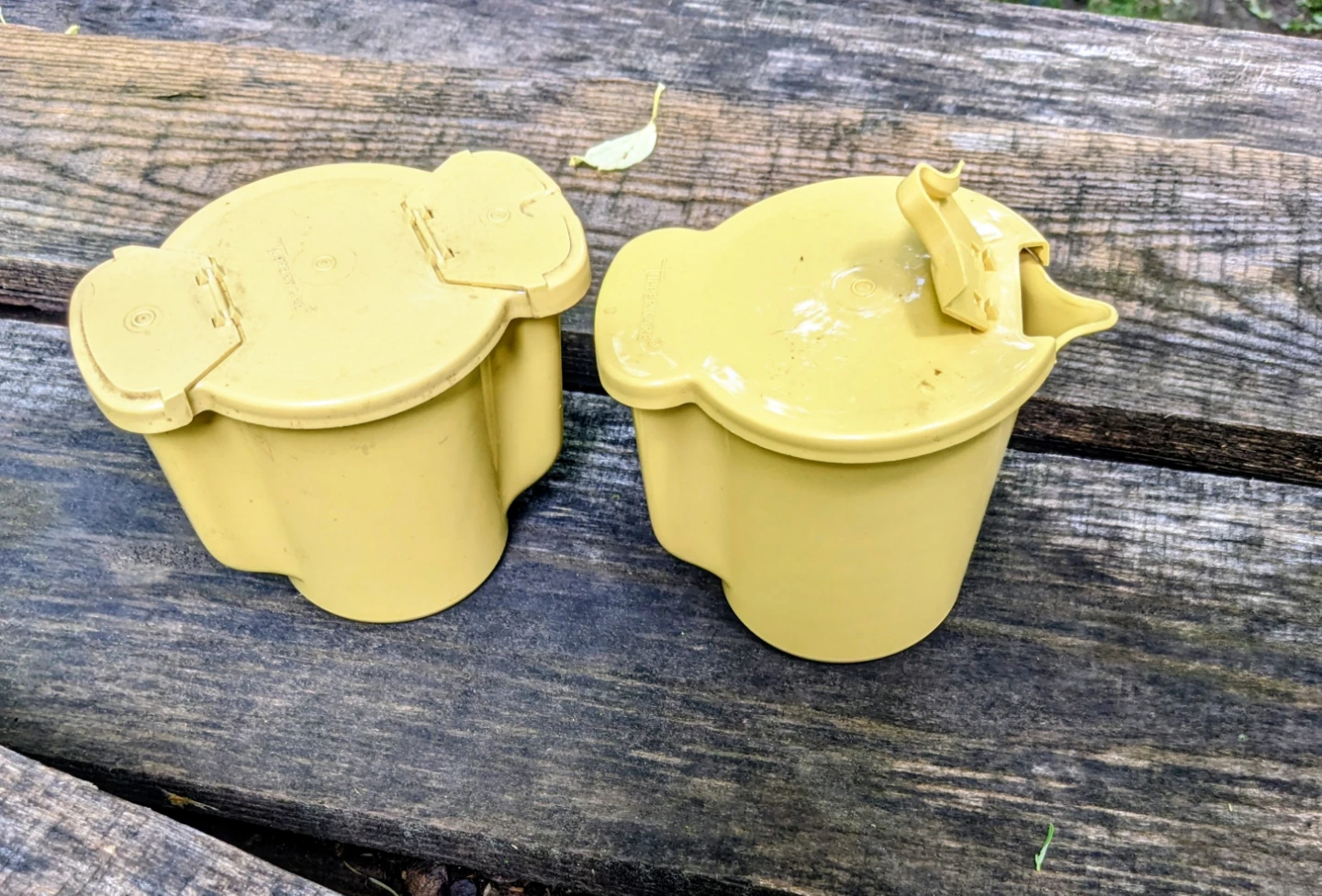 Set of 2 Yellow  Vintage Tupperware Containers
