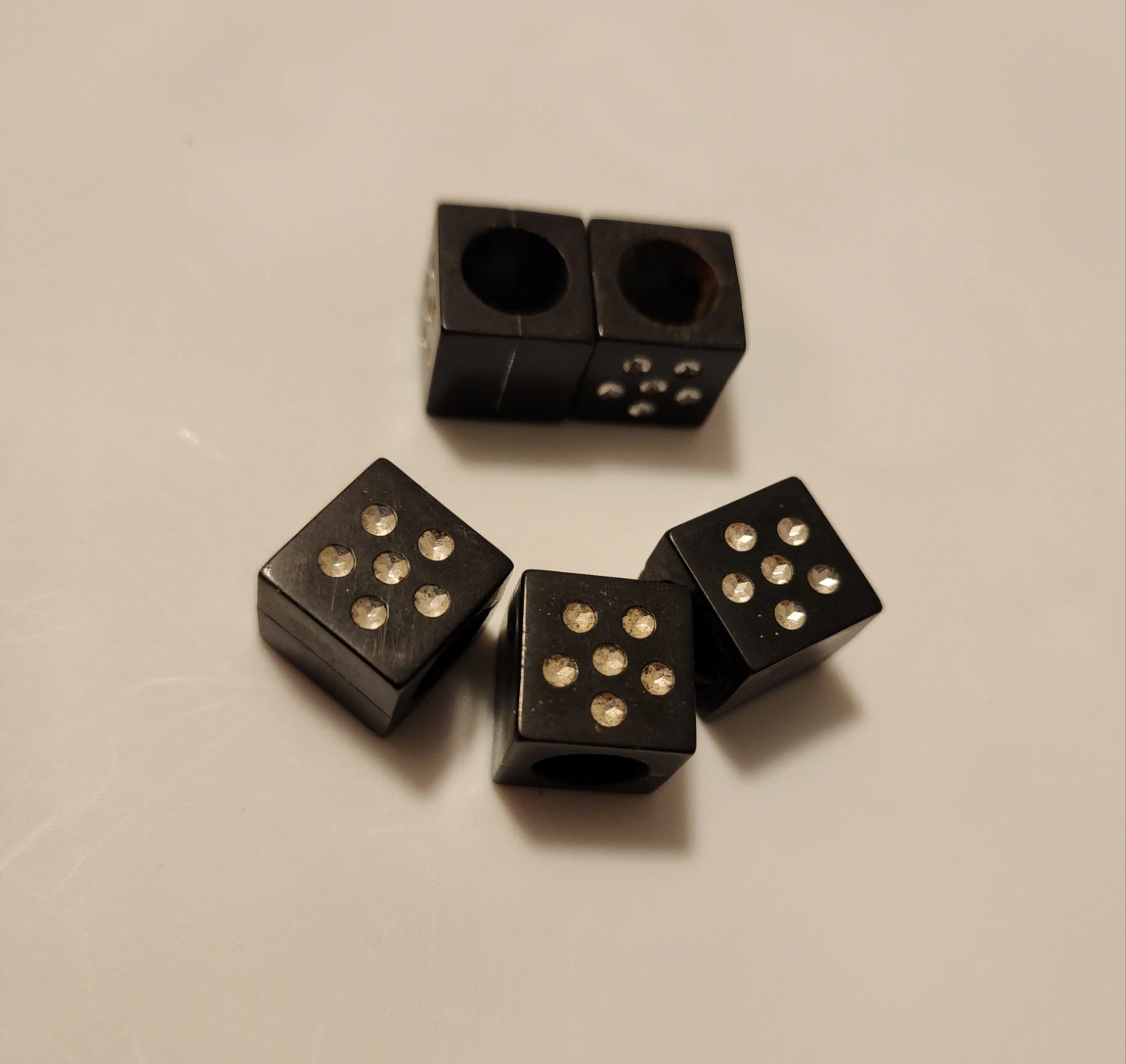 Set of 5 Black Dice Rings with Rhinestones for Crafting - photo 2