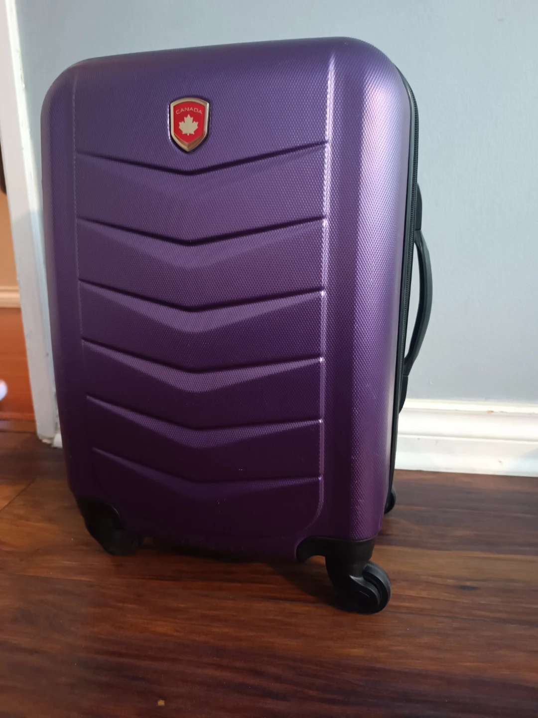 Purple Hardshell Spinner Suitcase with Canada Logo