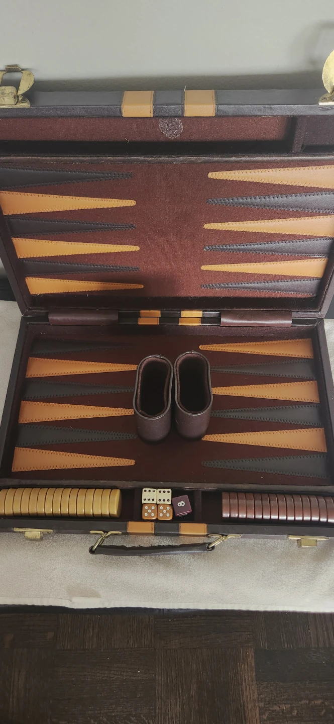 ⚽️Backgammon board game (leather) - photo 2