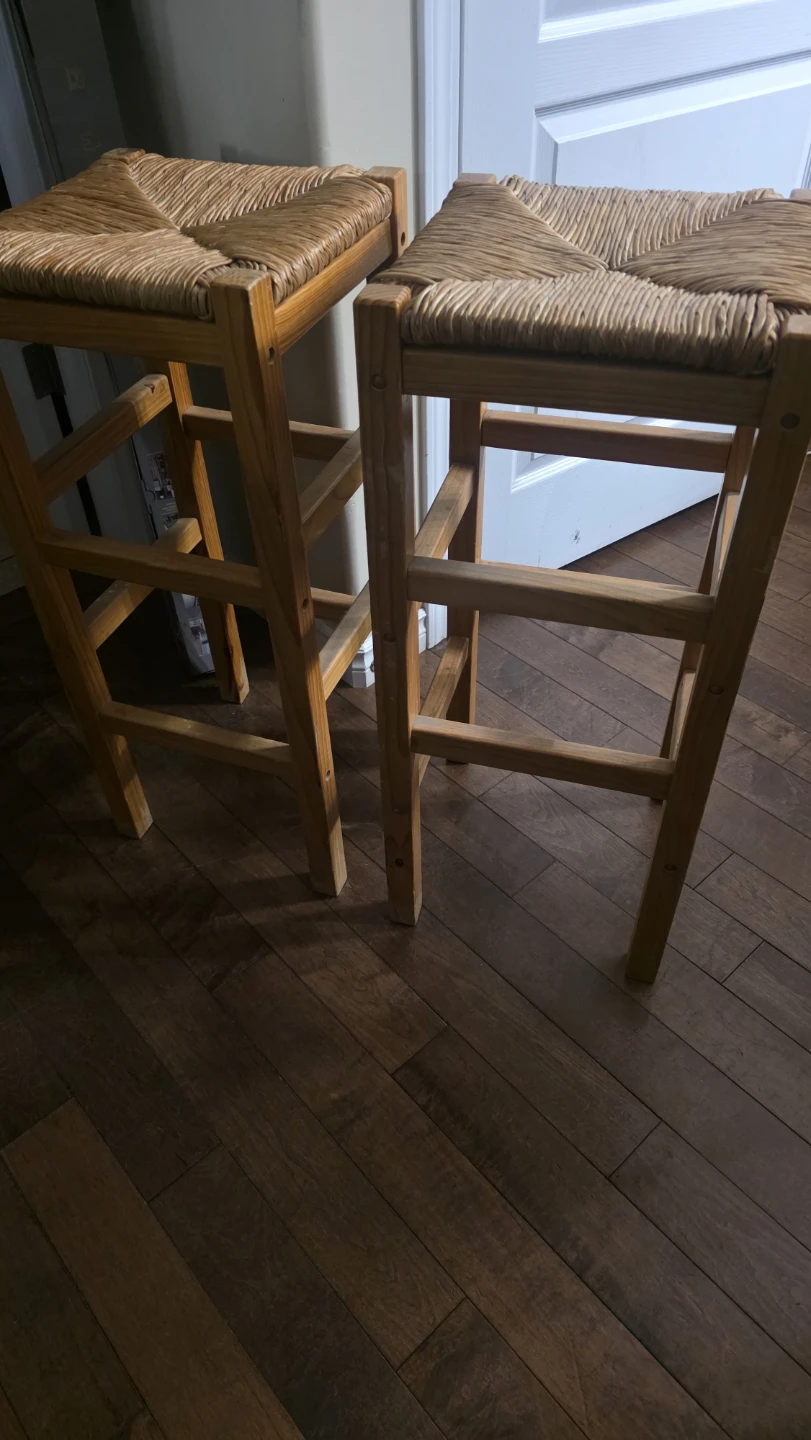 FREE Pair of wooden bar stools with woven seats