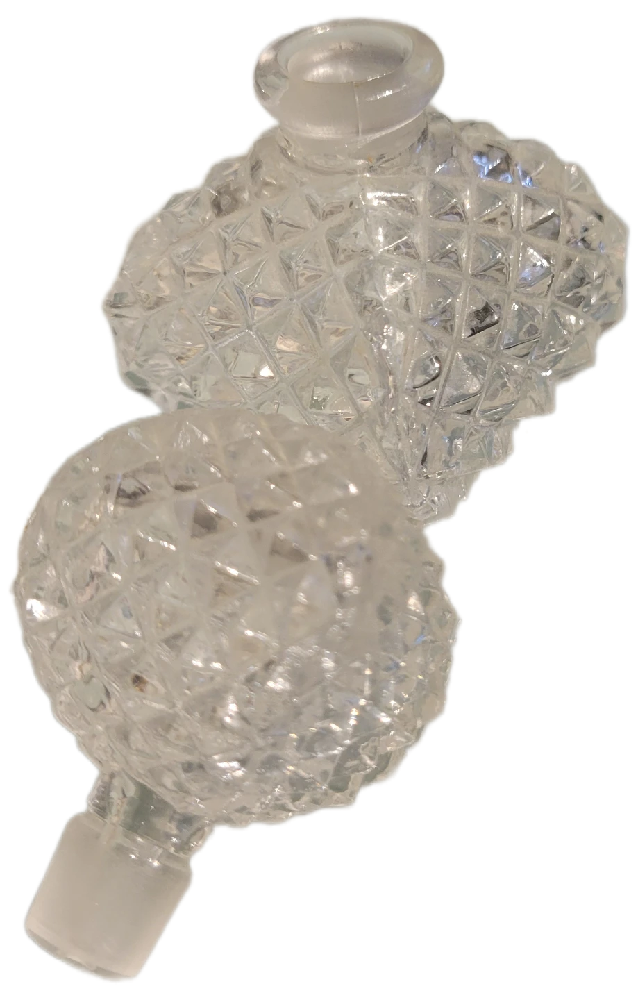 Vintage Diamond Cut Perfume Bottle with Stopper - photo 4