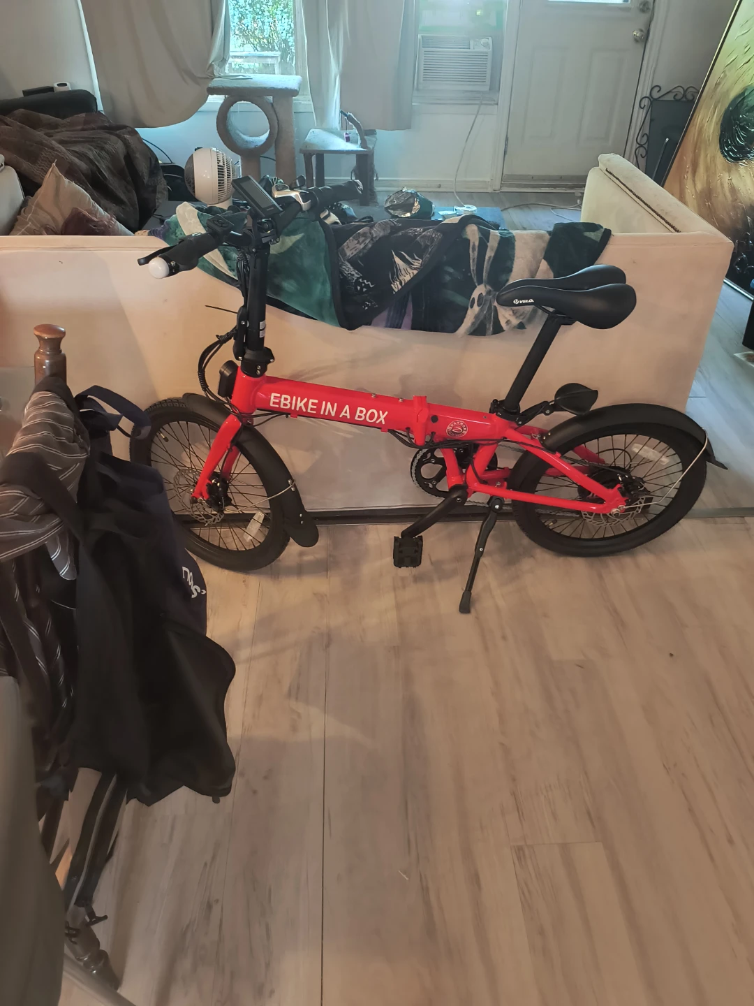 Red Folding Electric Bicycle