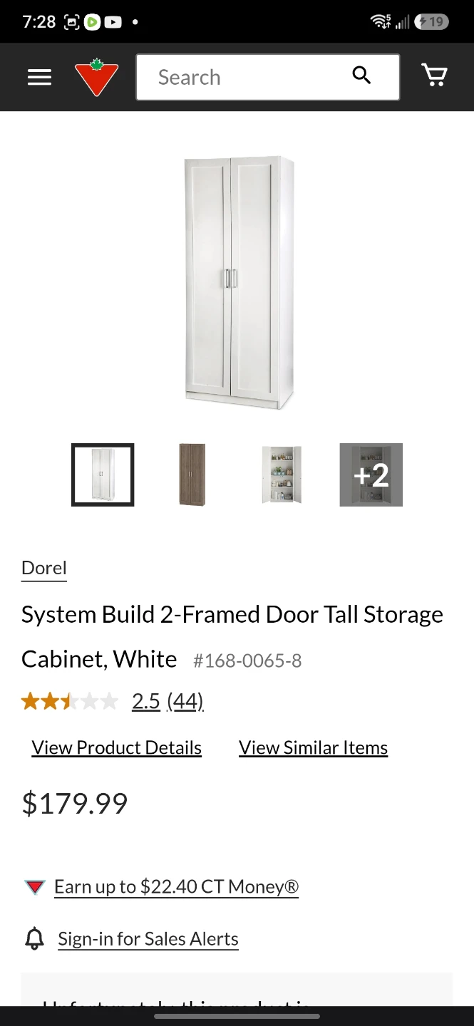 Dorel System Build 2-Framed Door Tall Storage Cabinet - White - photo 4