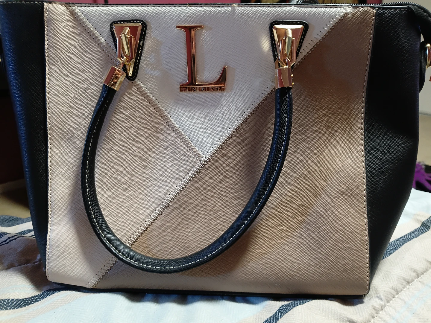 Louis Laurent Colour Block Satchel Handbag