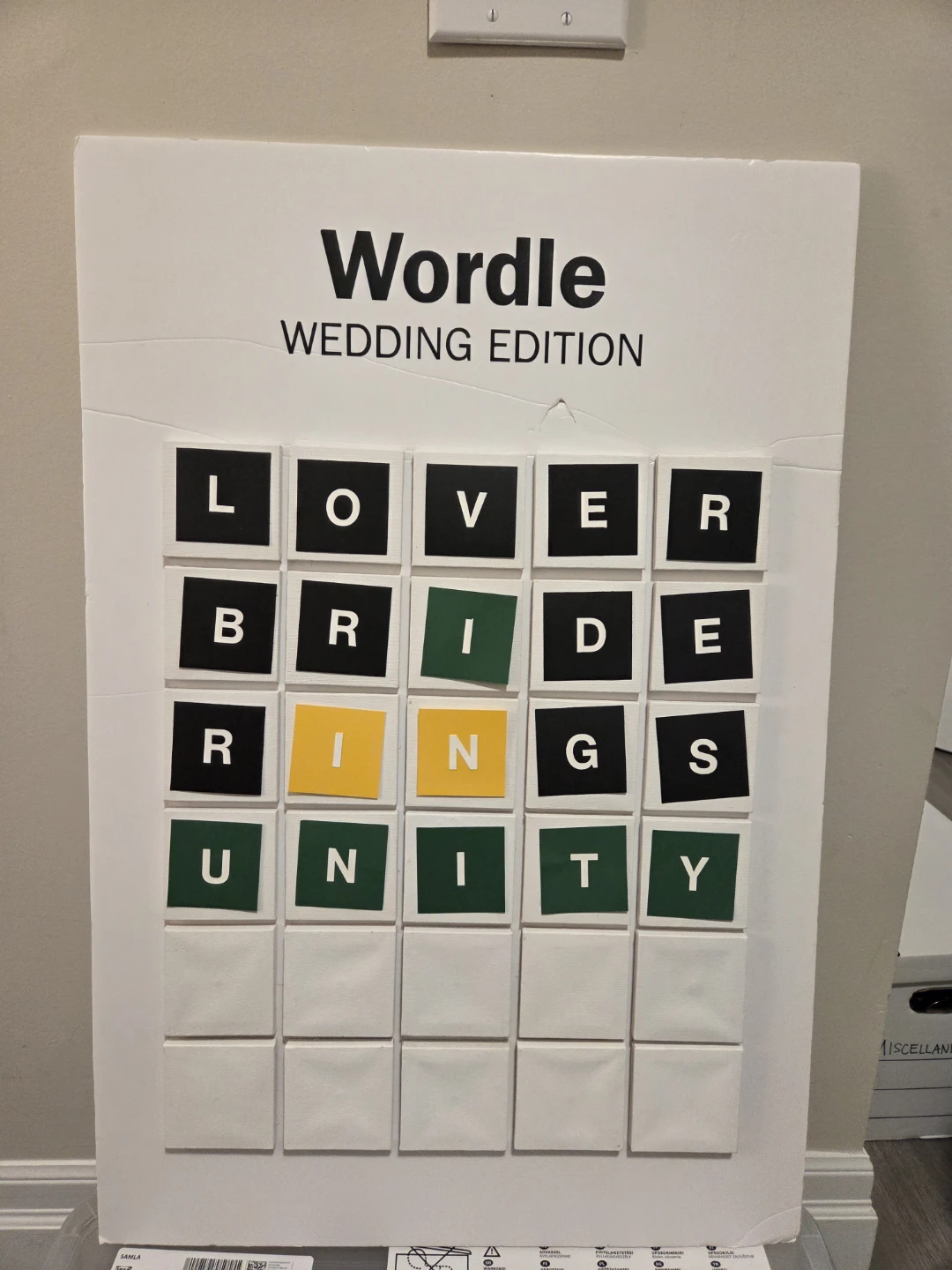 Wordle Wedding Edition Game DIY