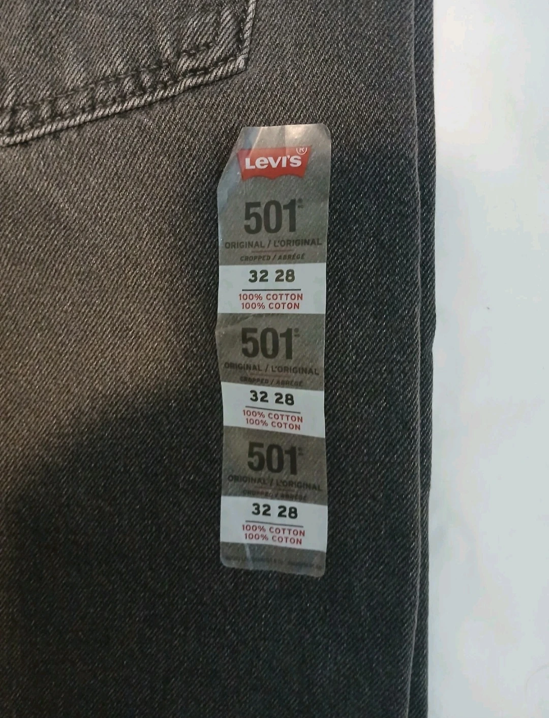 NEW Levi's 501 Original Cropped Jeans Women's 32x28 Black - photo 2
