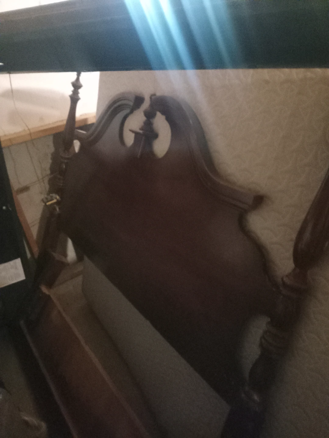 Wooden Headboard with Posts