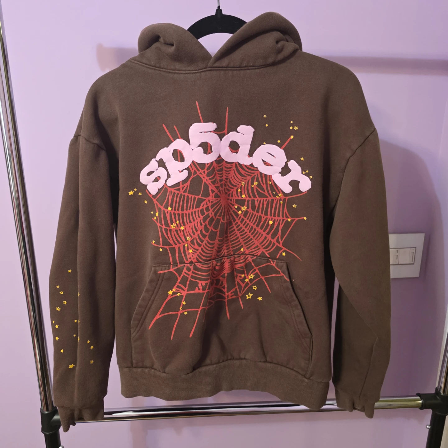 SP5DER Spider Web Hoodie - Brown M