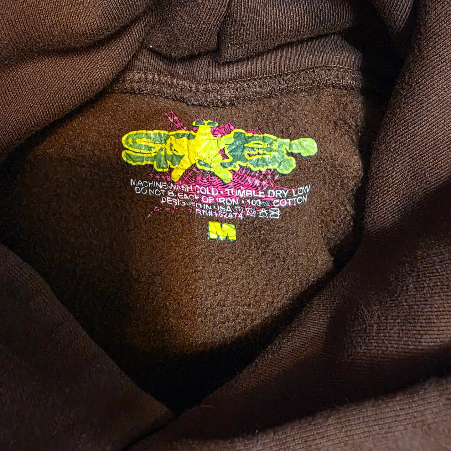 SP5DER Spider Web Hoodie - Brown M - photo 3