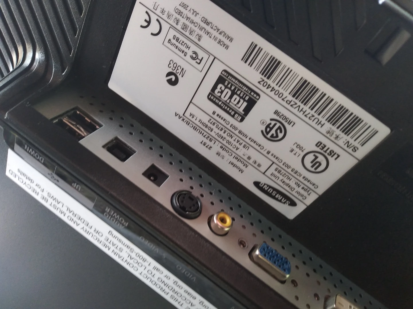 Samsung SyncMaster 27" Monitor - photo 4
