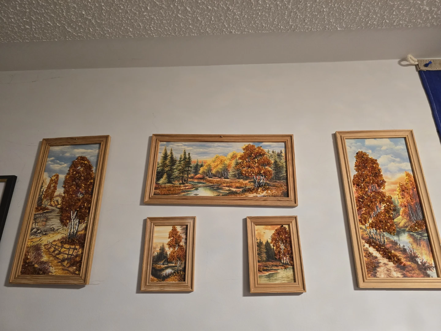 Vintage Baltic Amber Mosaic Art, 5 Frames - photo 2