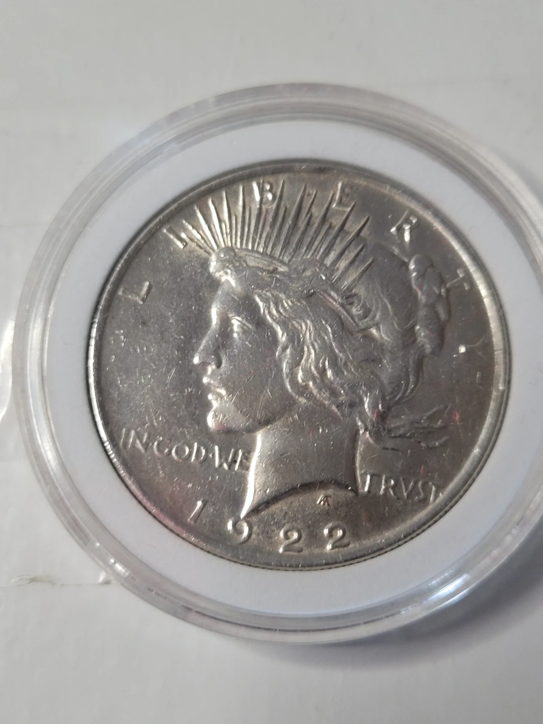 1922 Peace Silver Dollar Coin - photo 2