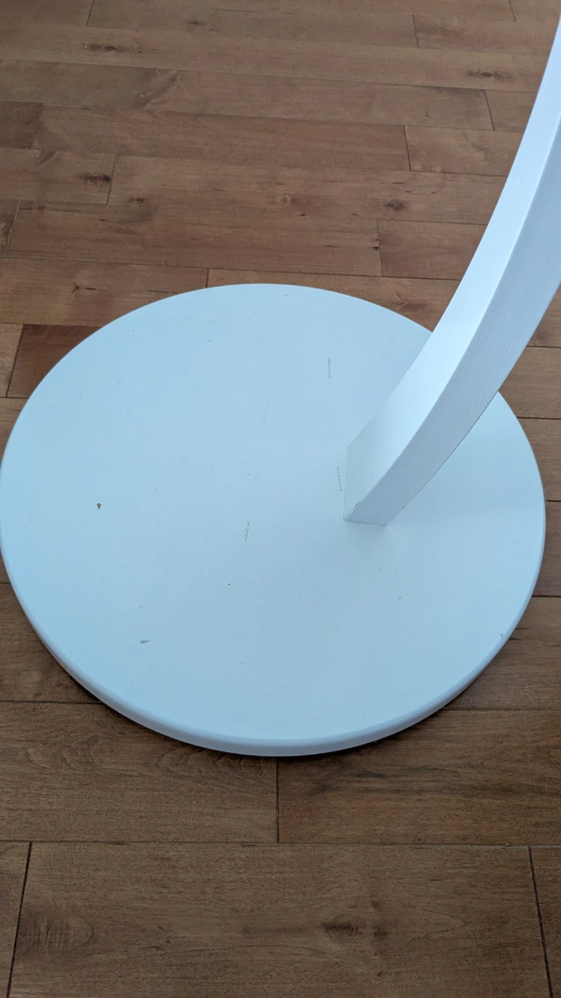 Glass top accent table with white base - photo 2