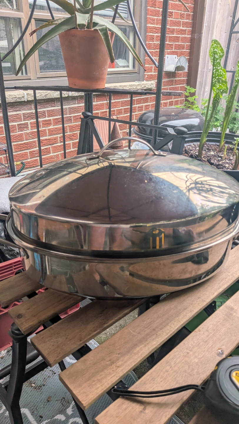 Large Stainless Steel roaster with Lid and Rack - photo 5