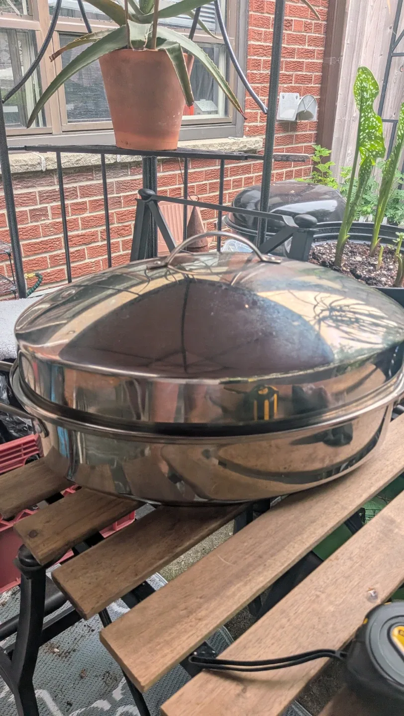 Large Stainless Steel roaster with Lid and Rack - photo 5