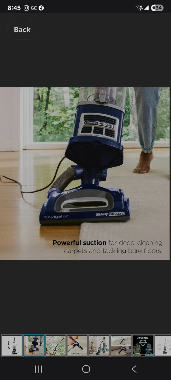Shark Navigator Lift-Away Deluxe Upright Vacuum Cleaner - Blue - photo 2