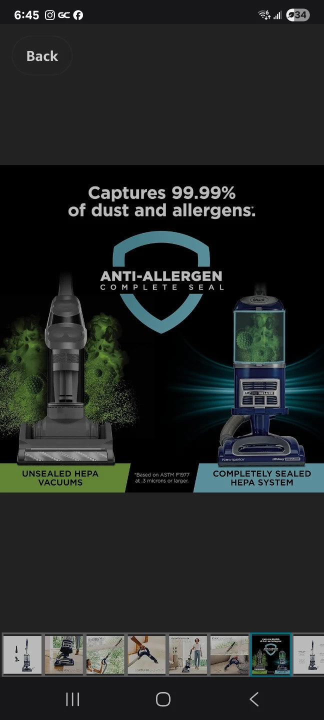 Shark Navigator Lift-Away Deluxe Upright Vacuum Cleaner - Blue - photo 3