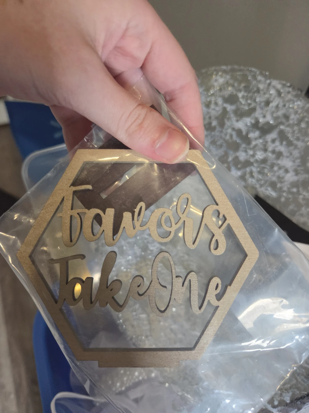 Wooden Hexagon Wedding Signs