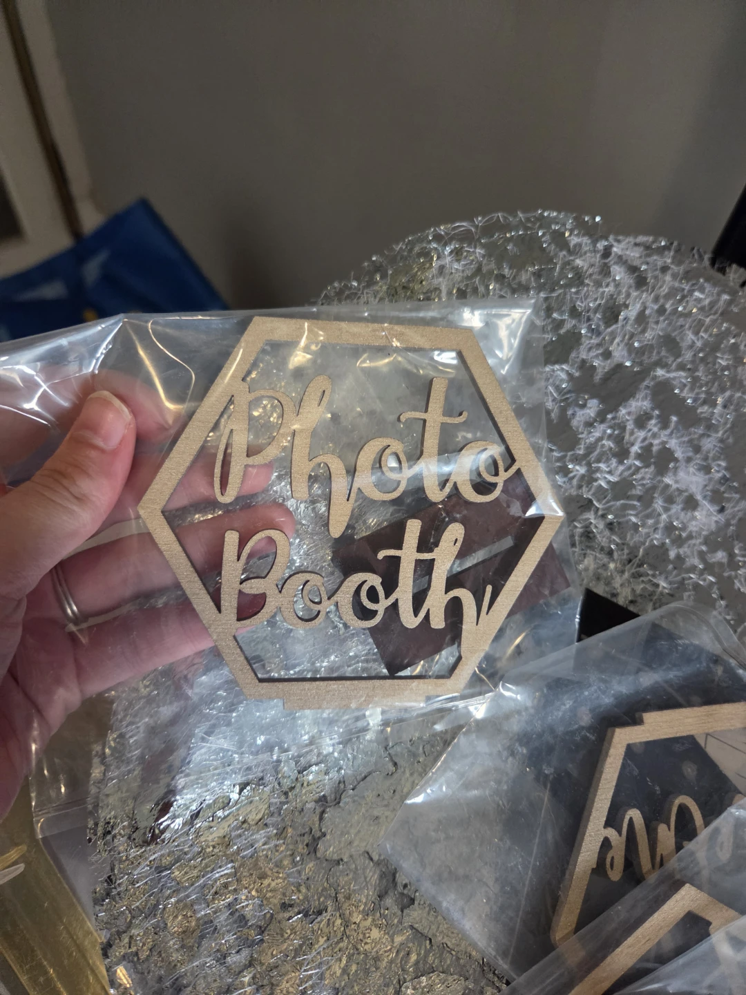 Wooden Hexagon Wedding Signs - photo 4