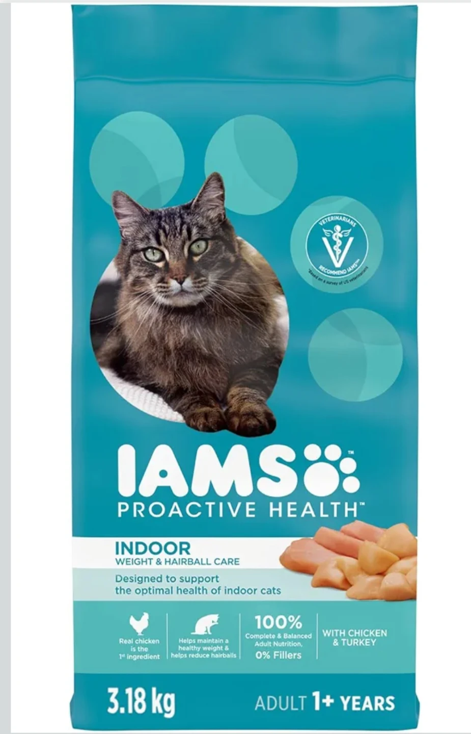 IAMS Proactive Health Indoor Cat Food, 3.18 kg