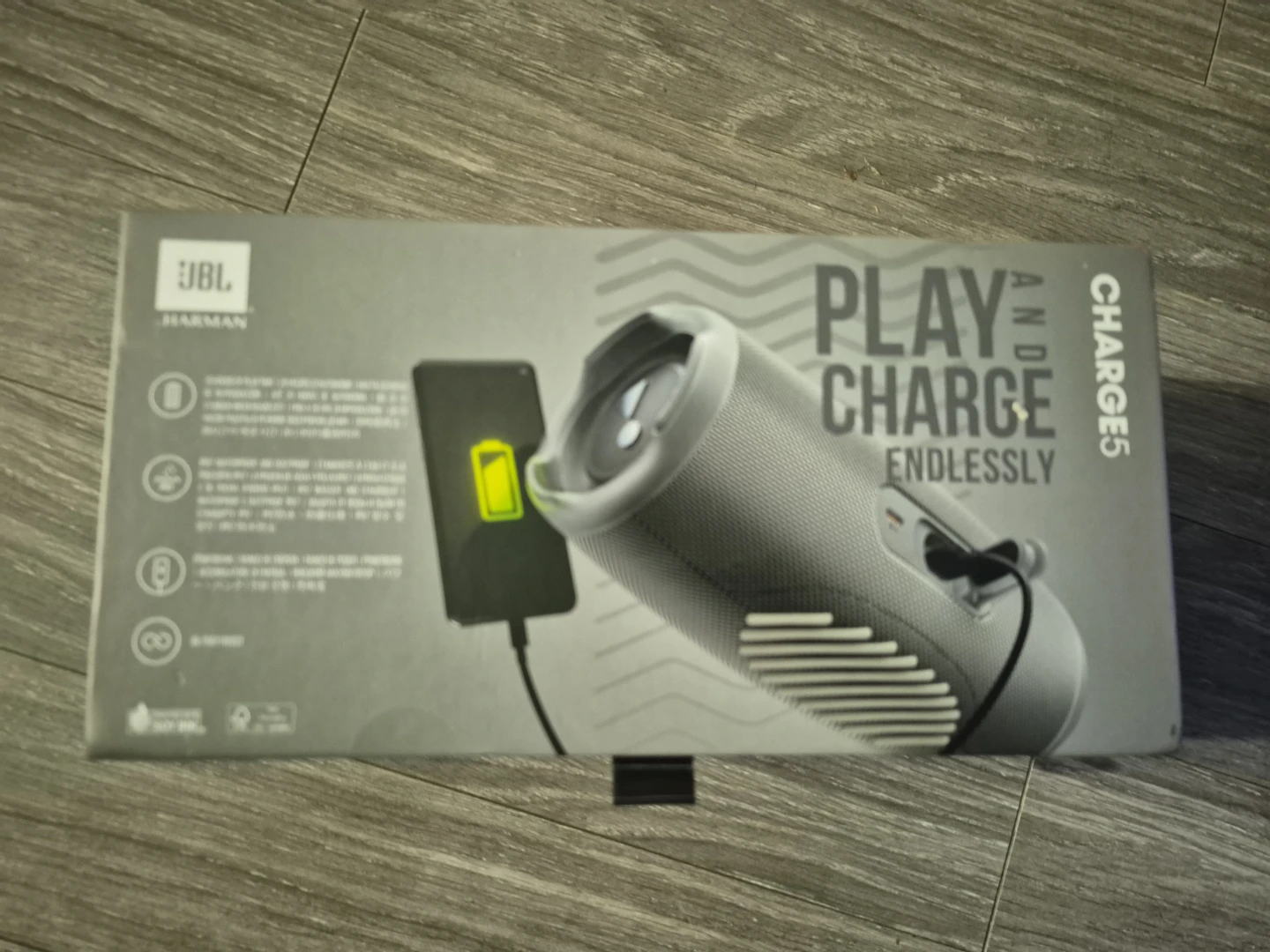 JBL Charge 5 Waterproof Bluetooth Speaker - Grey