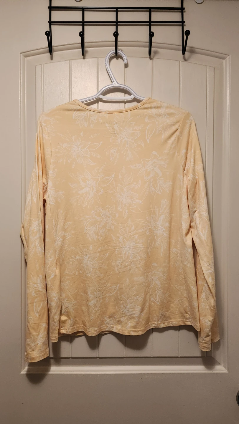 Hang Ten Women's Long Sleeve Top - Peach Floral Print - Size M - photo 2