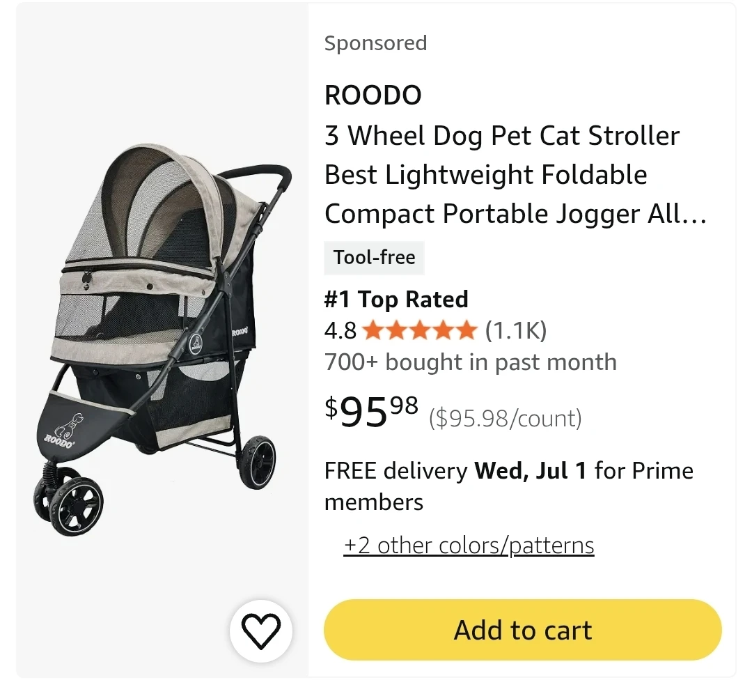 Roodo Small Dog Stroller