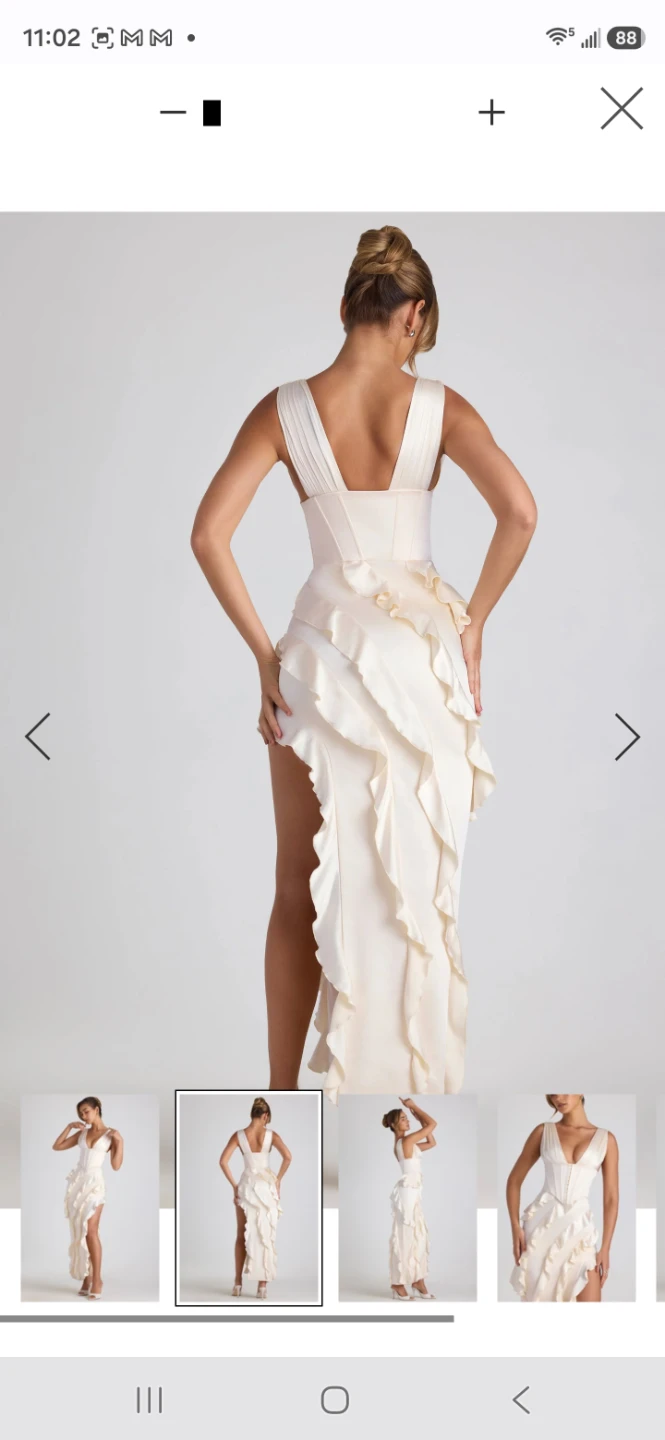 Cream Corset Ruffle Maxi Dress. High quality 🤩⚽️
