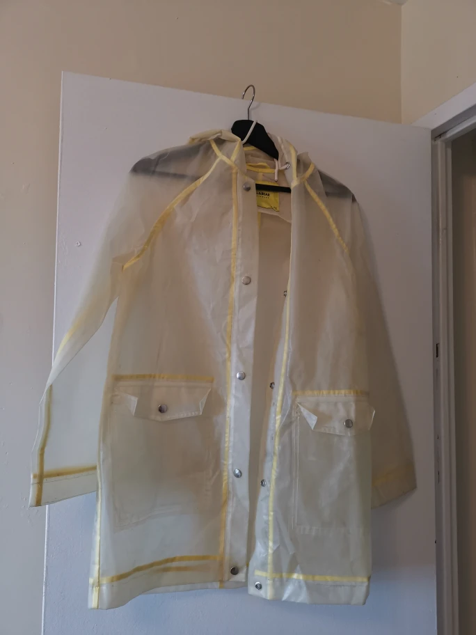 Pull & Bear Clear Yellow Trim Raincoat